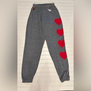 Aviator Nation grey pant with red heart size small